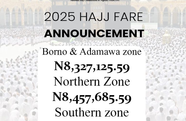 Breaking News : NAHCON announces Hajj fares, Retains last year’s fares